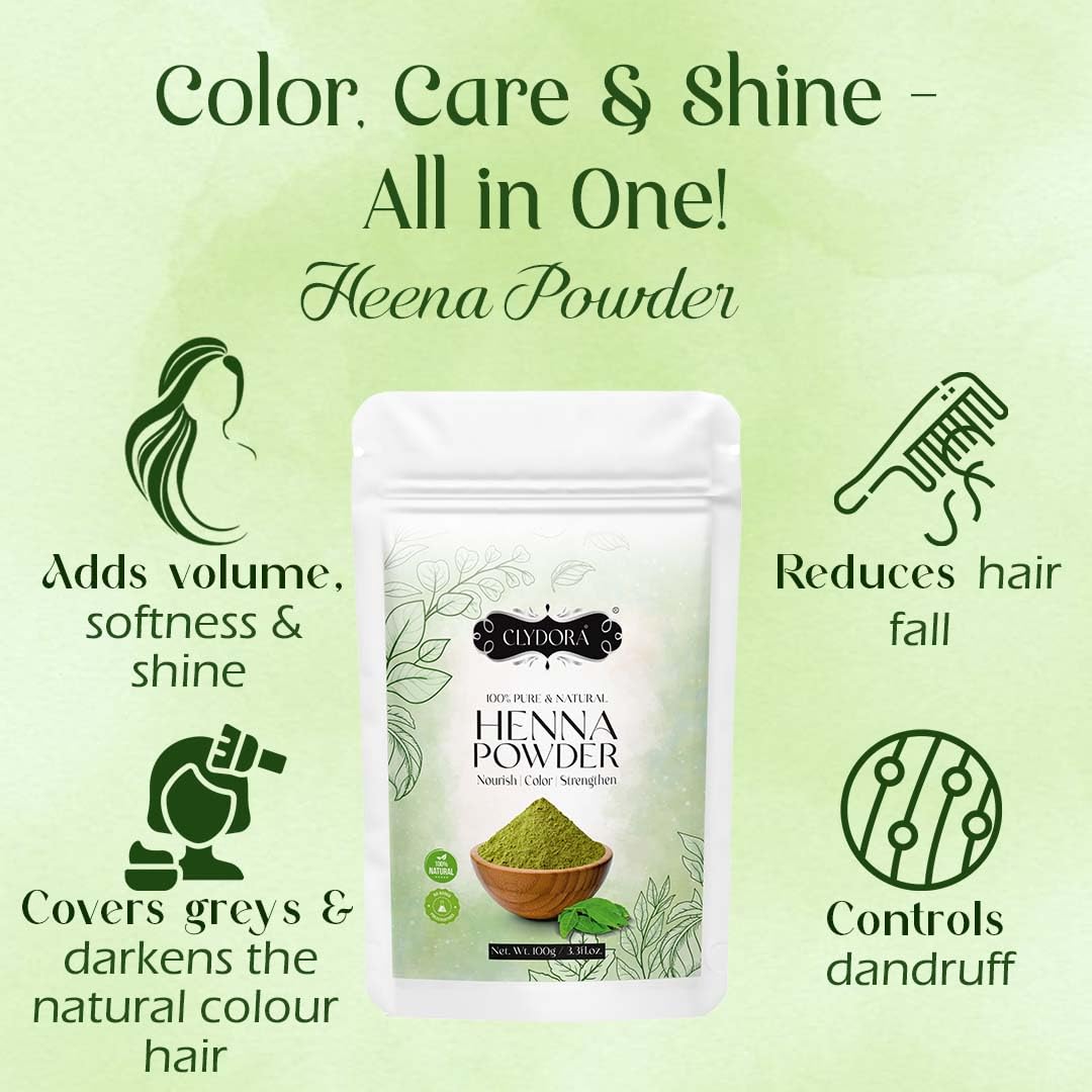 Henna Powder | 100% Natural Hair Color | Herbal Mehndi for Grey Hair Coverage & Nourishment