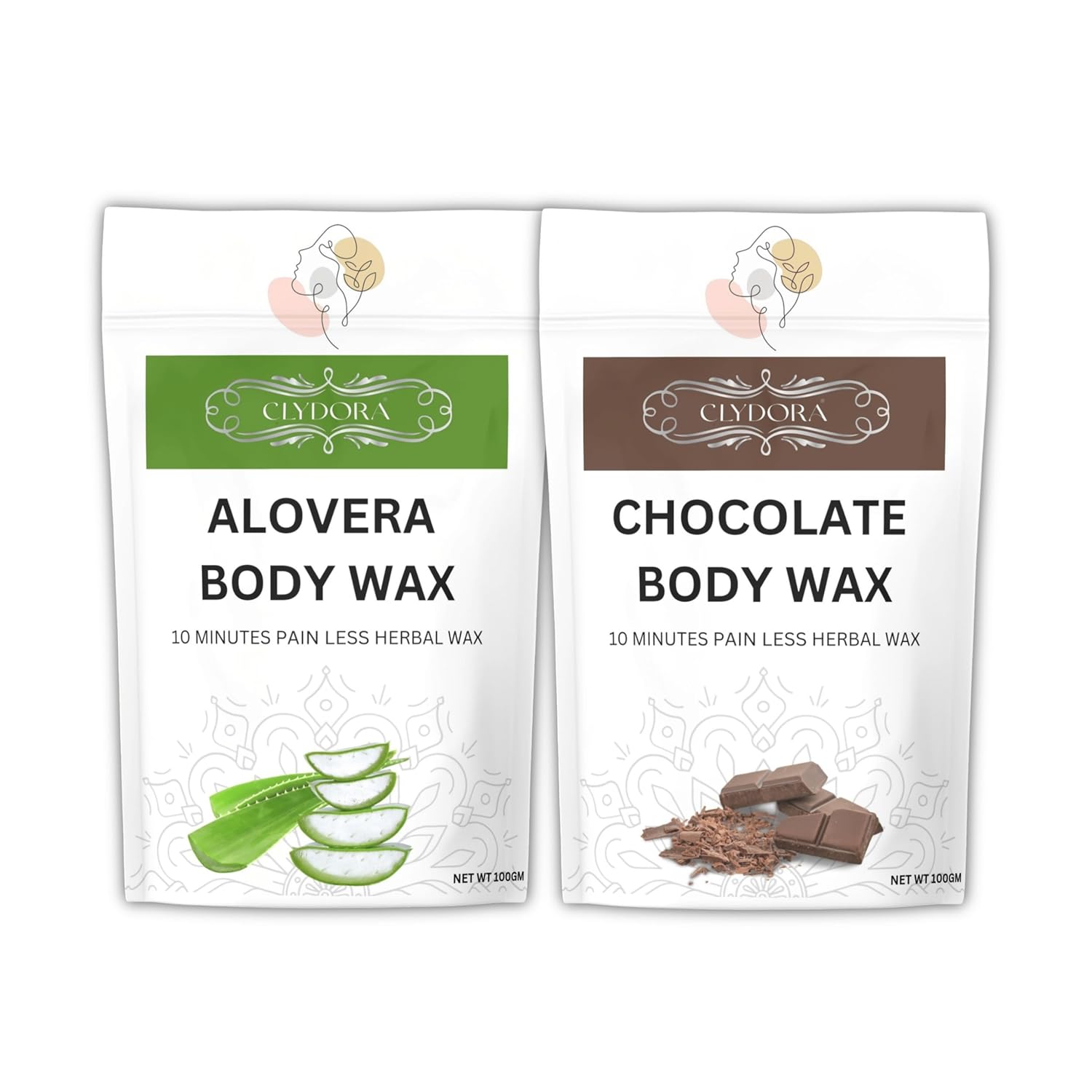 Wax Powder for Women Pack of 2 | Chocolate & Aloevera Painless Herbal Hair Removal Powder