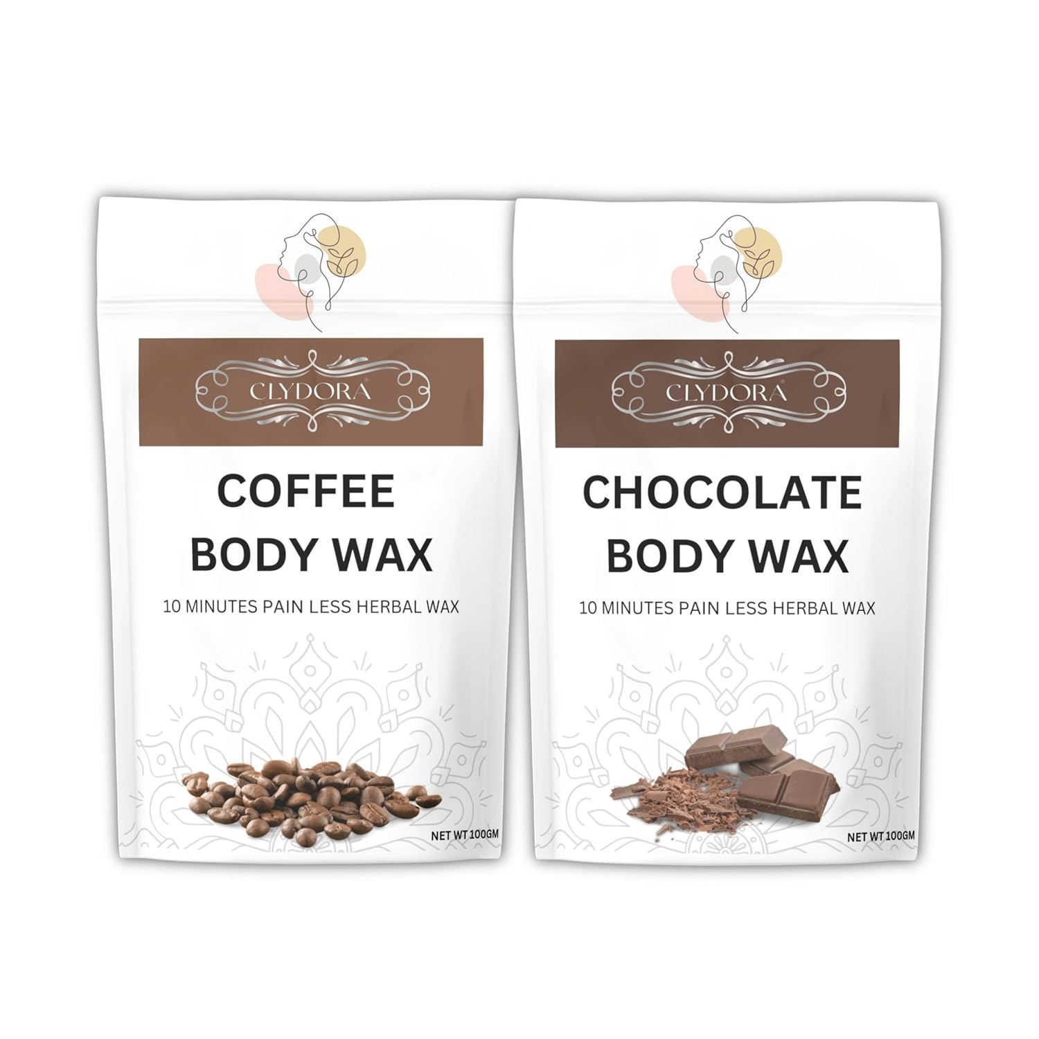 Wax Powder for Women Combo Pack | Coffee and Chocolate Painless Herbal Hair Removal Powder