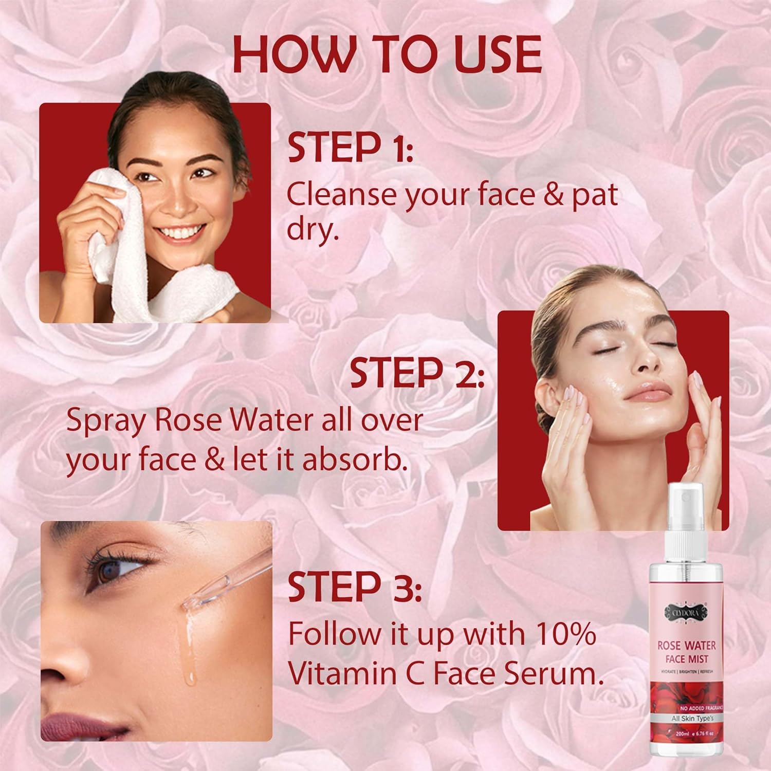Rose Face Mist Brightening And Nourishing Facial Spray