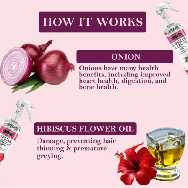 Onion & Hibiscus  Rosemary Water Pack of 2